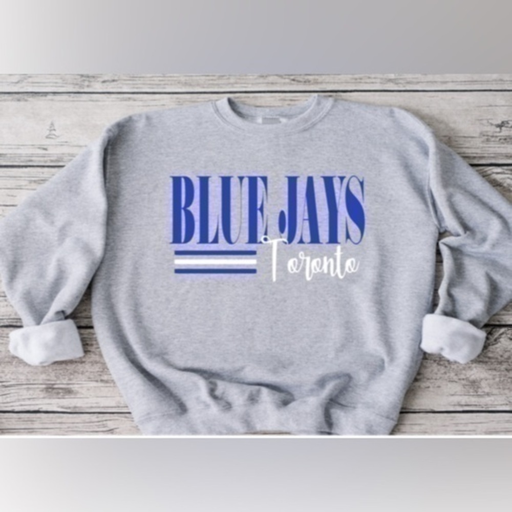 Blue Jays Striped Crewneck